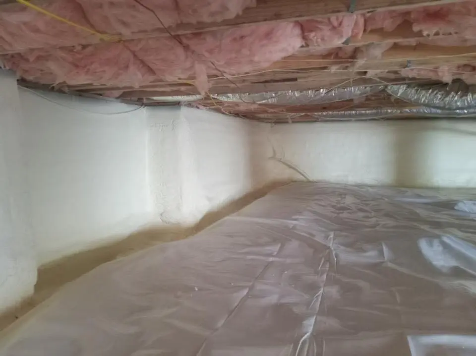 Crawl space encapsulation with closed-cell spray foam for Attic Insulation in Grand Island